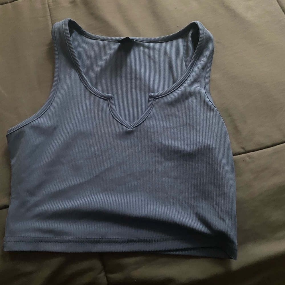 Blue shein crop tanktop